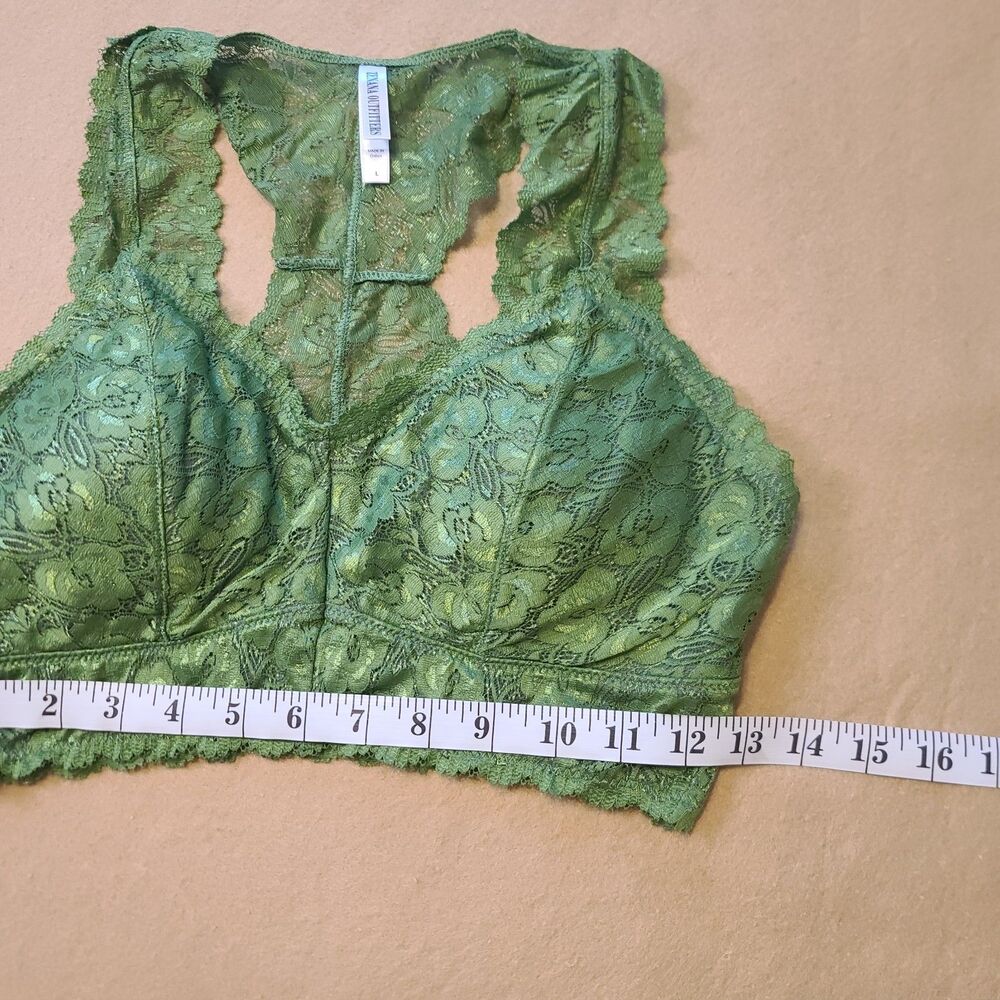 Zenana Outfitters Green Lace Padded Bralette Large Racerback Stretchy - Picture 5 of 7